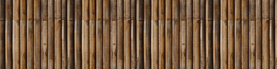 Poster - 3d decor panel, wood background banner panorama long - Brown wooden acoustic panels wall texture , seamless pattern, vertical
