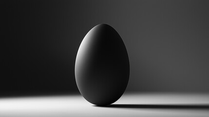 Poster - Single dark egg minimalist studio photography background image art food life oval black still clean