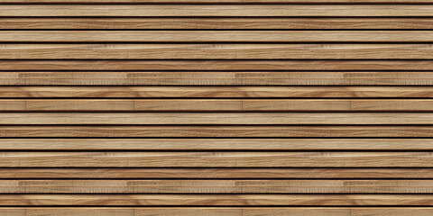 Poster - Wood background banner panorama long banner - Brown wooden acoustic panels wall texture , seamless pattern, horizontal