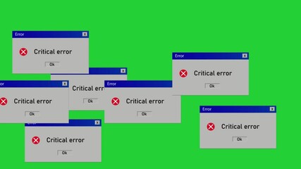 animation errors are popping up old computer. cyber security attack