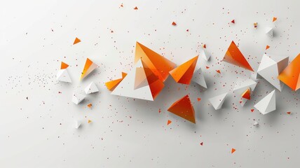 Fototapete - This abstract graphic design features vibrant orange and white geometric shapes, creating a modern and dynamic composition suitable for creative projects.