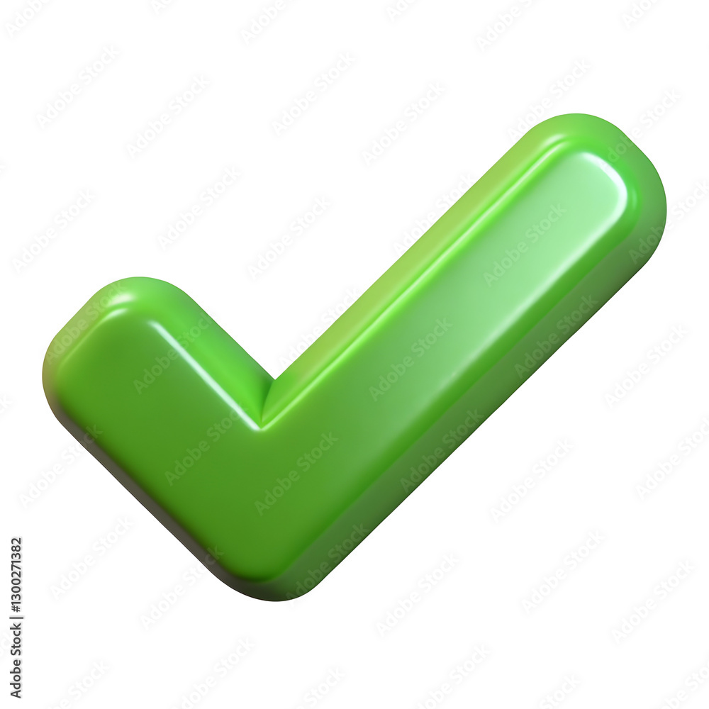 3d green check mark isolated on transparent background Stock ...