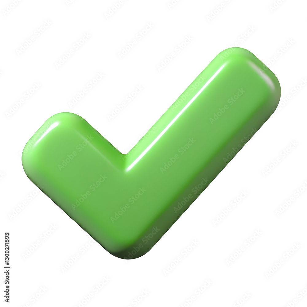 3d green check mark isolated on transparent background Stock ...