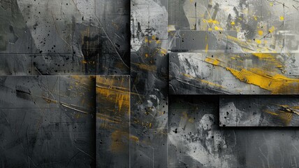 Poster - Modern abstract style concrete block and texture surface. Strong building for secure workplace or strong residence. Creative geometric pattern style of real estate for architecture design city. AIG53.