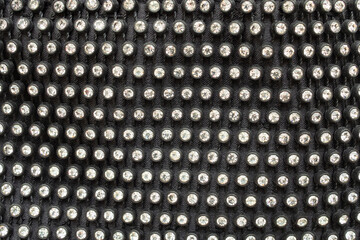 Wall Mural - decorated diamond on black fabric texture background