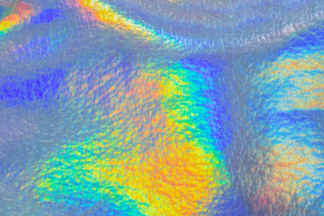 Canvas Print - holographic rainbow foil iridescent leather texture abstract hologram background