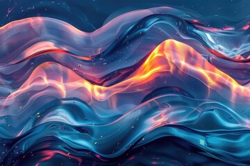 Poster - Layered abstract shapes overlapping in warm earth tones. Digital image for artistic and natural design. Background image of digital wave waving with vibrant color. Flowing motion concept. AIG51.