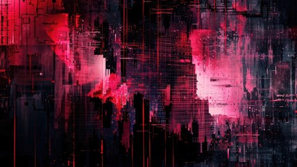 Poster - Vibrant abstract digital animation showcasing dynamic patterns and colors. Perfect for modern art projects, technology themes, and creative backgrounds.
