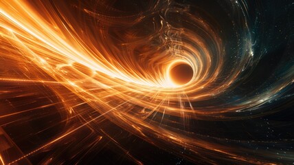 Poster - Experience the mesmerizing beauty of an abstract vortex of light, swirling within an invisible space. This dynamic image captures the essence of energy and motion in a cosmic design.