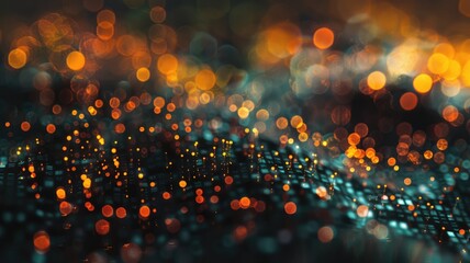 Poster - Discover a stunning 3D optical illusion featuring a glitch texture effect. This abstract image captivates with vibrant colors and mesmerizing light patterns, creating an immersive visual experience.