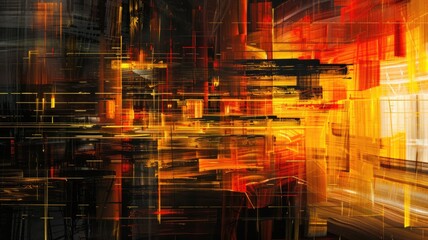 Poster - Explore a vibrant abstract artwork featuring dynamic lines and bold colors. This piece captures the essence of movement and creativity in a modern artistic style.