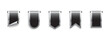 © backup16 - Black tag with silver frame set vector icons. Sales promotion banners, labels, ribbons collection for online shopping. 3d realistic web element for promotion, discount, best seller product on white.