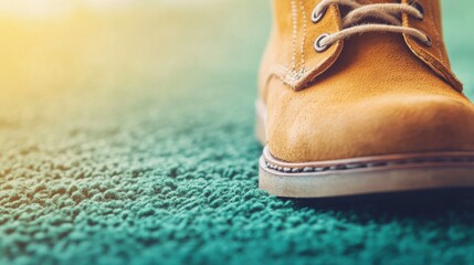 Poster - Elegant Suede Shoe on Soft Textured Background