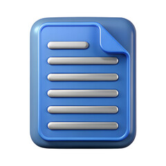 Fototapete - 3d document icon isolated on transparent background. Clipboard cut out