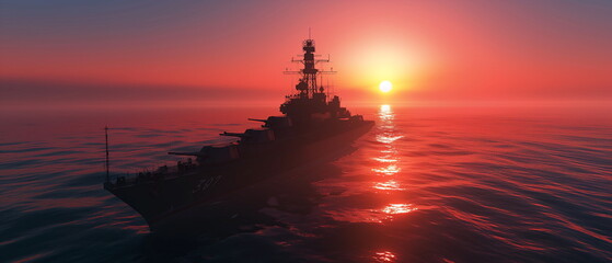Wall Mural - a powerful cruiser on the high seas a long hull wi_002