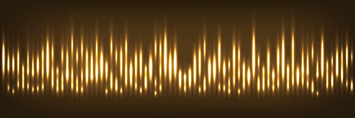 Wall Mural - abstract dark background with golden light flares. glowing futuristic pattern with speed yellow stre