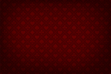 poker red table background. casino pattern. realistic playing field for game blackjack. ui interface