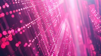 Poster - Explore a vibrant virtual space filled with dynamic moving dots and pixels, creating a mesmerizing digital landscape that represents connectivity and technological innovation.