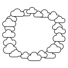Aufkleber - Cloud Frame: A creative cloud border frame design, suitable for invitations or any designs. a simple yet elegant illustration.