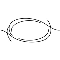 Aufkleber - Abstract Oval Line Art: A minimalistic and artistic illustration features an oval shape formed by fluid, interconnected lines, suitable for a variety of design applications.