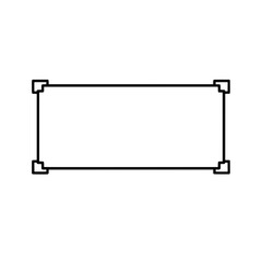 Aufkleber - Bordered Canvas: Minimalist illustration of an empty frame with decorative corner elements, perfect for adding text or images, suitable for presentations and design projects.