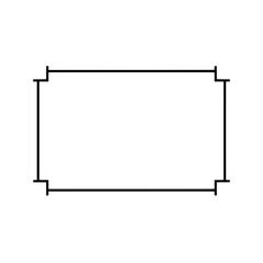 Aufkleber - Emblem Frame: A simple rectangular frame with ornamental corner details, suitable for holding text or images, offers a clean, modern, and versatile design.