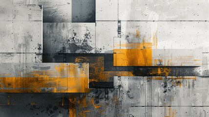 Poster - Modern abstract style concrete block and texture surface. Strong building for secure workplace or strong residence. Creative geometric pattern style of real estate for architecture design city. AIG53.