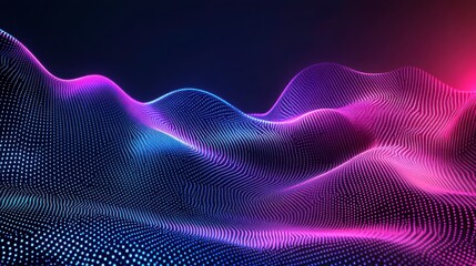 Poster - Vibrant Futuristic Landscape with Neon Light Effects