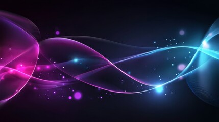 Poster - Vibrant Neon Tech Background with Dynamic Patterns
