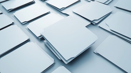Poster - Abstract Clean White Style of Network Grid with Blank Folders Layout