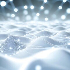 Poster - Abstract Technology Waves with Clean White Background and Light Effects