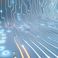 Poster - Abstract Technology Background with Clean White Lines and Dots