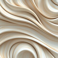 Poster - Elegant White Flowing Wave Patterns in Soft Hues