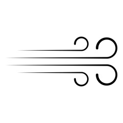 Poster - Sleek Black Wind Swirls Dynamic Flow in Minimalist Design