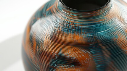 Wall Mural - colorful vase with layered patterns and natural light