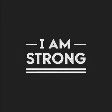 i am strong with monochrome background
