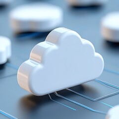 Poster - Clean White Cloud Symbol Representing Cyber Physical Systems Concept
