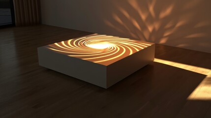 Poster - Modern Coffee Table with Dynamic Light Patterns