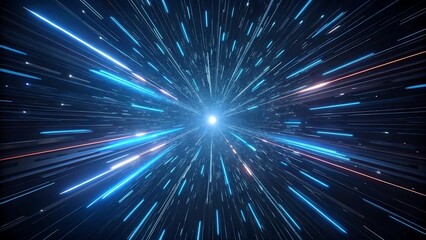 Poster - Abstract light streaks, futuristic tunnel, speed, energy