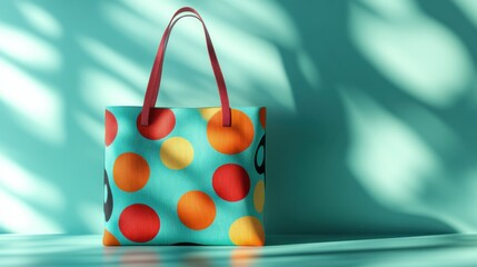 Poster - Stylish Tote Bag with Vibrant Dot Patterns