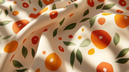 Poster - Trendy Dress with Muted Floral Patterns on Fabric