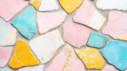 Poster - Vibrant Decorative Tile Patterns on Soft Light Background