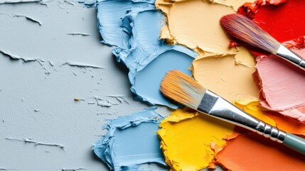 Poster - Bold Brush Strokes with Bright Colors on Isolated Background