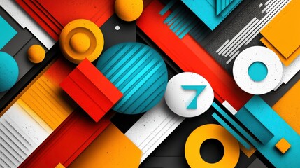 Poster - Bold Graphics with Vibrant Colors on Isolated Background