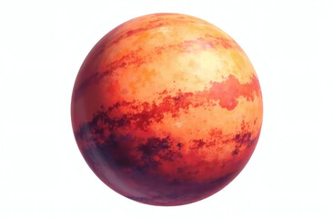 3d model of mars planet isolated on white background , space object