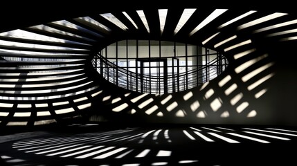 Poster - Dramatic Shadows Creating Abstract Patterns in Light