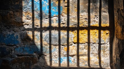 Poster - Dramatic Shadows and Textures on an Abstract Wall