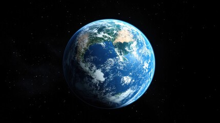 Wall Mural - a satellite orbiting earth, capturing a view of the planets oceans, continents, and clouds from spac