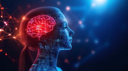 Poster - Futuristic 3D Brain Circuitry Visualization