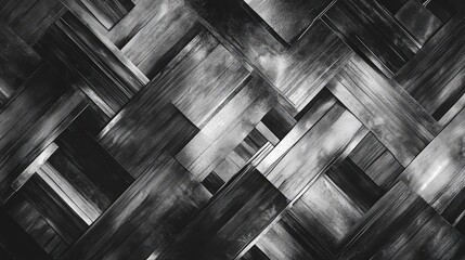 Poster - thin, elongated rectangles arranged in an angular pattern, creating a modern, industrial look in monochromatic tones.